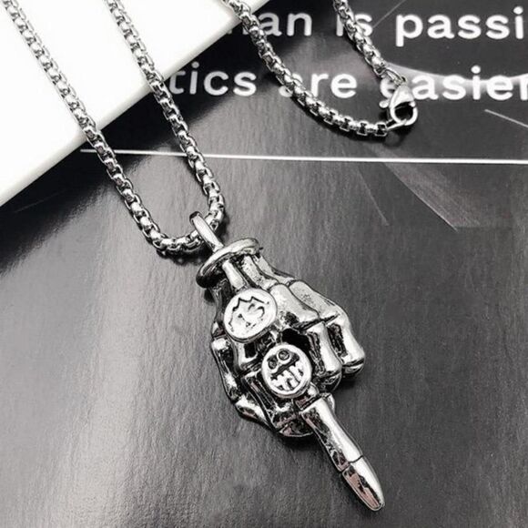 Vintage Other - Brand New Silver Funny Finger Necklace